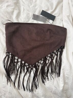 Fringed Brown Crop Top